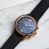 Vescari Chestor 40mm rosé goud zwarte wijzerplaat zwarte canvas band Gentlemens Watches - Afbeelding 2