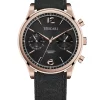 vescari chestor rose goud zwarte wijzerplaat zwarte canvas band Gentlemens Watches