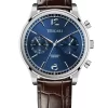 vescari chestor staal blauwen wijzerplaat bruin lederen band Gentlemens Watches