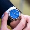 Vescari Chestor staal blauwen wijzerplaat zwart lederen band Gentlemens Watches - Afbeelding 3