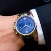 Vescari Chestor staal blauwen wijzerplaat zwart lederen band Gentlemens Watches - Afbeelding 4