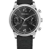 vescari chestor staal zwarte wijzerplaat zwarte canvas band Gentlemens Watches