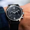 Vescari Chestor 40mm staal zwarte wijzerplaat zwarte canvas band Gentlemens Watches - Afbeelding 2