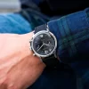 Vescari Chestor 40mm staal zwarte wijzerplaat zwarte canvas band Gentlemens Watches - Afbeelding 3