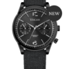 vescari chestor zwart staal zwarte wijzerplaat zwarte canvas band Gentlemens Watches