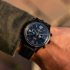 Vescari Chestor 40mm zwart staal zwarte wijzerplaat zwarte canvas band Gentlemens Watches - Afbeelding 2
