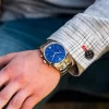 Vescari Chestor Staal Blauwen Wijzerplaat Stalen Band Met Vlinder Sluiting ( UITVERKOCHT ) - Afbeelding 3