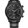 De Vescari Chestor zwart staal met zwarte wijzerplaat en zwart stalen wijzerplaat is een prachtige chronograaf voor heren en verkrijgbaar bij Gentlemens Watches. The Vescari Chestor black steel with black dial and a black steel bracelet is beautifull chronograph for men.