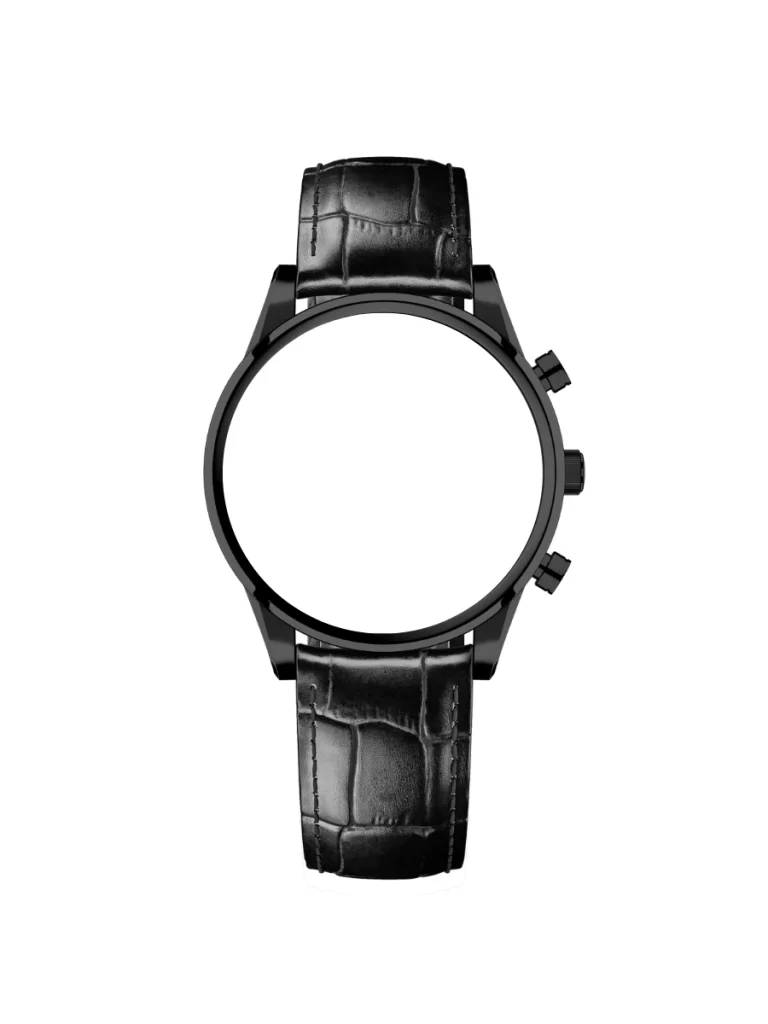 Vescari horloge bandje zwart leder zwart stalen gesp 20mm